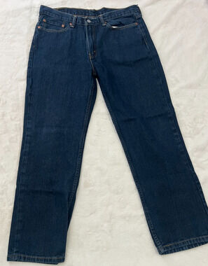 Levis 514 Mens Jeans 36x30 Straight Fit Dark Wash Stretch Denim Pants 5 Pocket